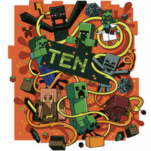 White Smoke Connections from Hallmark Minecraft 10th Birthday Greeting Card Bags & Invitation