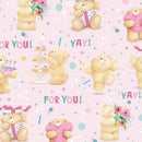 Misty Rose Hallmark Forever Friends Flat Wrap 68cm x 49cm Bags & Invitation