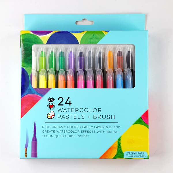 Pale Turquoise I Heart Art Watercolour Pastels, Set 24, with Brush Easter