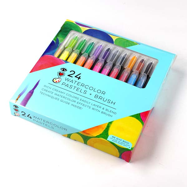 White Smoke I Heart Art Watercolour Pastels, Set 24, with Brush Easter
