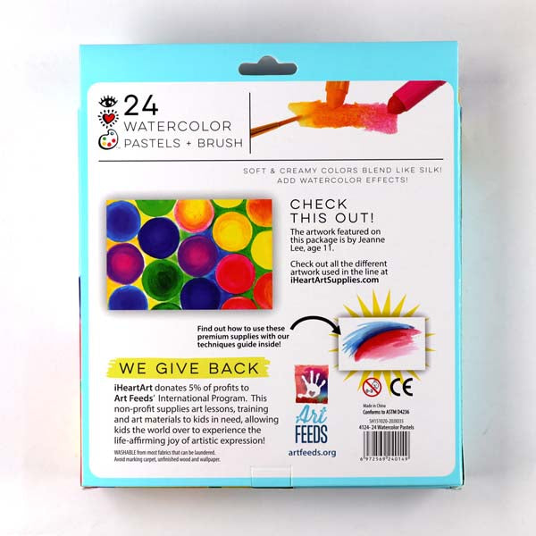 Light Gray I Heart Art Watercolour Pastels, Set 24, with Brush Easter