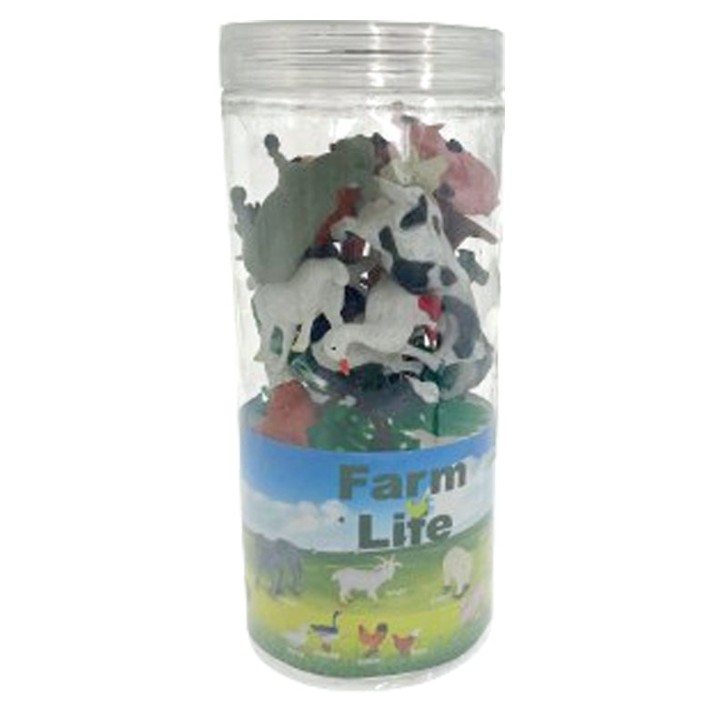 Dark Sea Green Farm Animals Play Set Tube 12pc Animal Toys