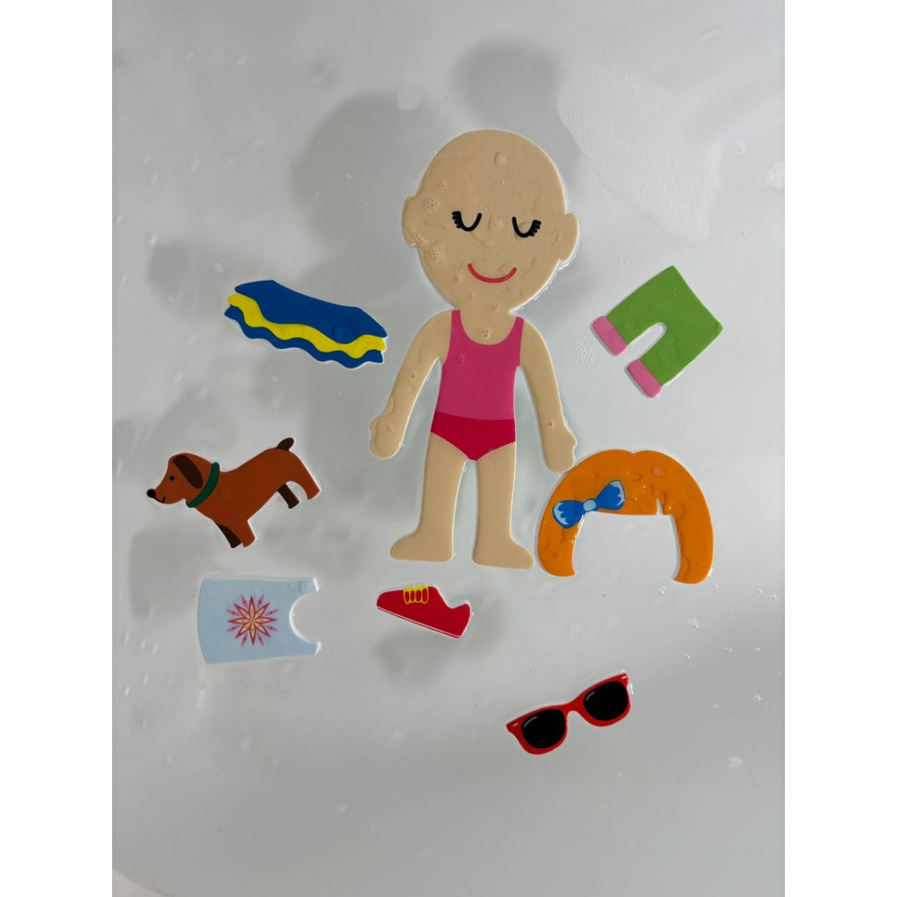 Dark Gray Colour Chanding Bath Book & Stickers, Dress Up Bath Time Fun