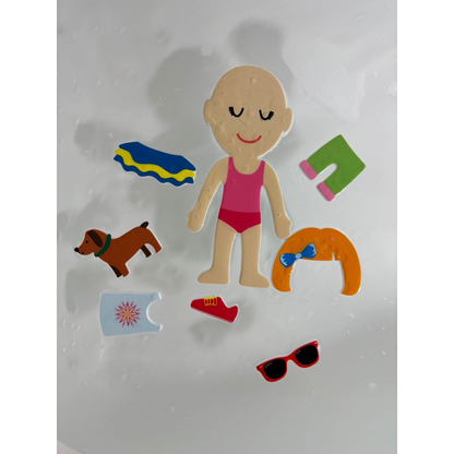 Dark Gray Colour Chanding Bath Book & Stickers, Dress Up Bath Time Fun