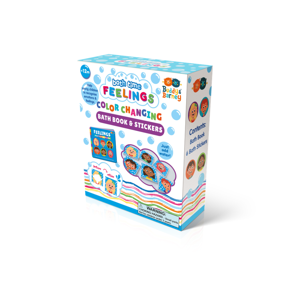 White Smoke Colour Chanding Bath Book & Stickers, Feelings Bath Time Fun
