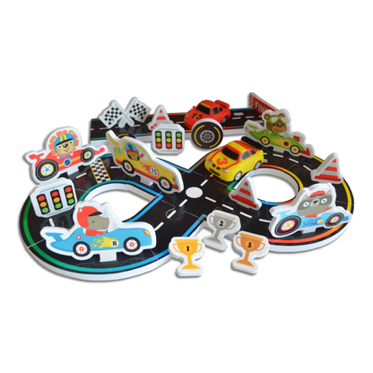 White Smoke Bath Time Racing Car Grand Prix Set Bath Time Fun