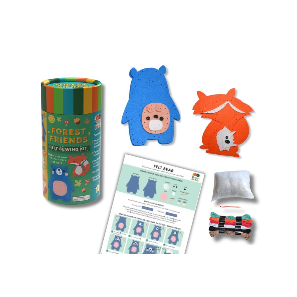 White Smoke Water Magic Drawing Set, Felt Sewing Kit, Forest Friends Bath Time Fun