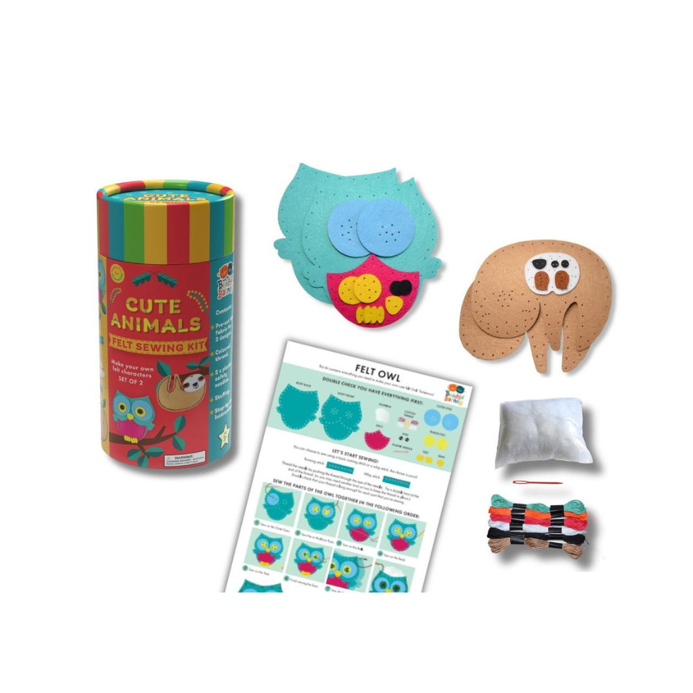 White Smoke Water Magic Drawing Set, Felt Sewing Kit, Cute Animals Bath Time Fun