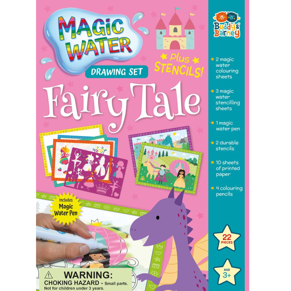 Hot Pink Water Magic Drawing Set, Fairytale Bath Time Fun