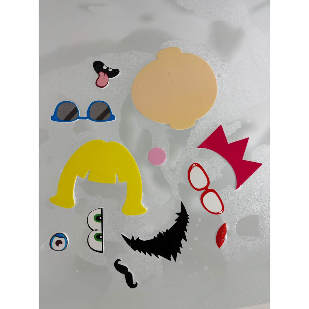 Dark Gray Colour Chanding Bath Book & Stickers, Funny Faces Bath Time Fun