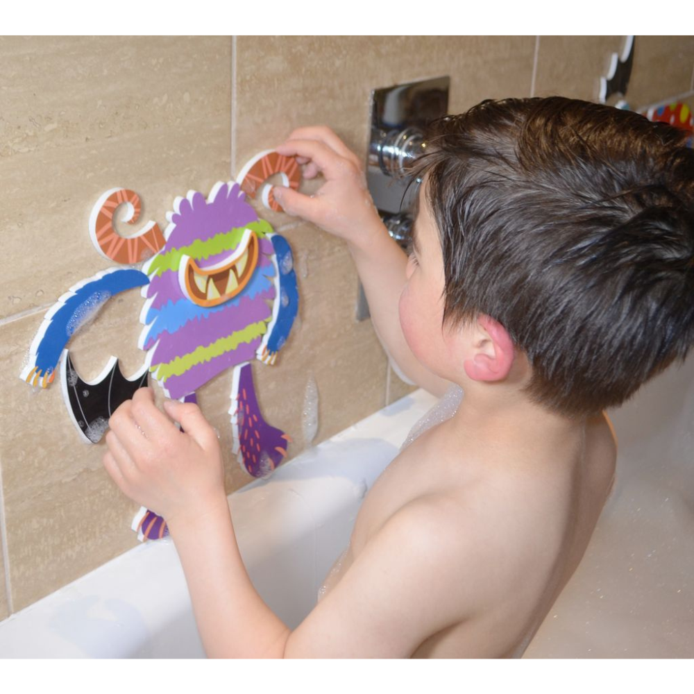 Dark Gray Bath Time Stickers, Silly monsters Bath Time Fun