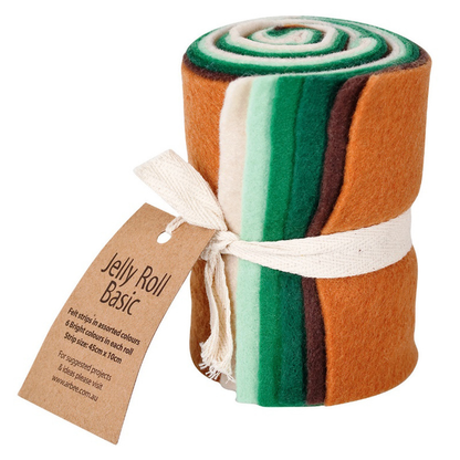 White Smoke Jelly Roll Felt Strips, Assorted Colours, 45cmx10cm, Bulk Tray 216Pk Kids Wood Craft