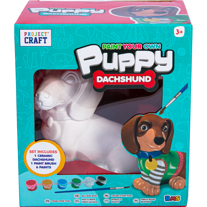 Gray Paint Your Own Plaster Daschund Kids Activities