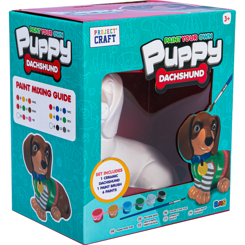 Gray Paint Your Own Plaster Daschund Kids Activities