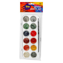 White Smoke Inx Glitter Paint Set with Brush, 12 Colours Kids Painting Supplies