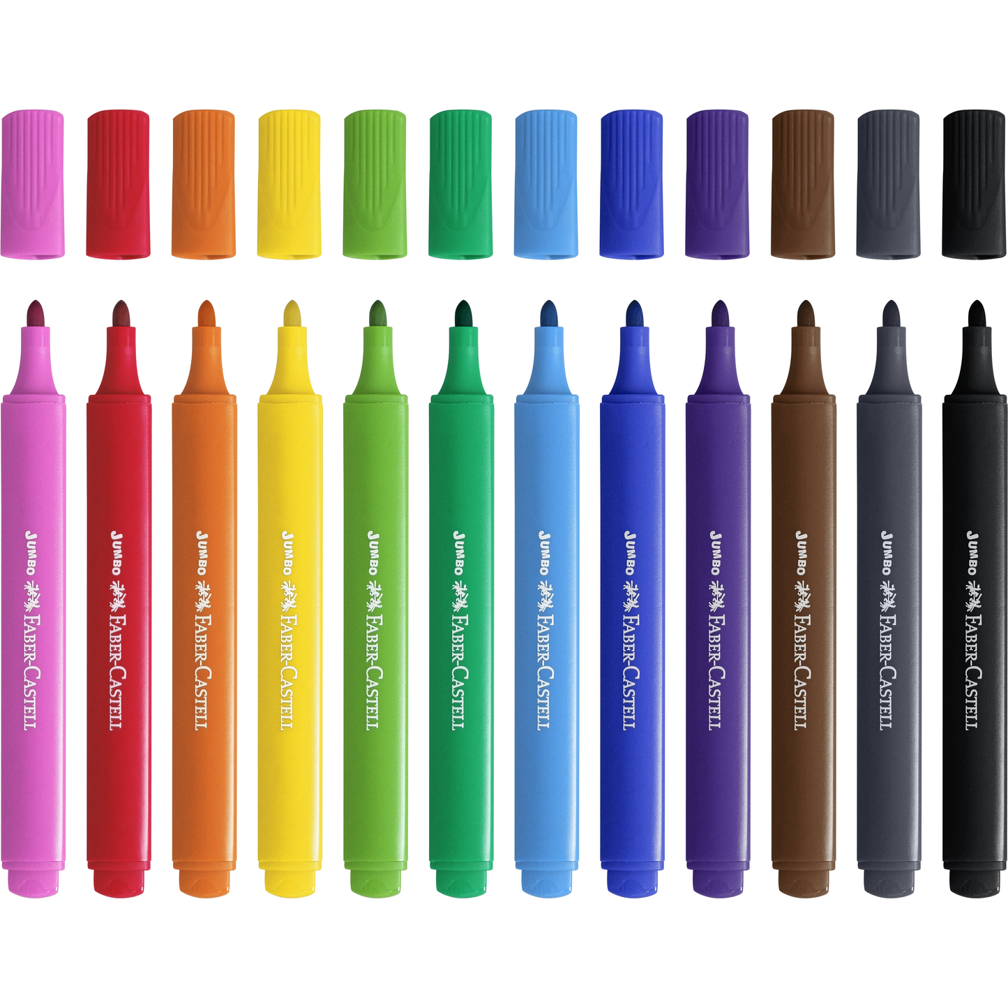 Dark Salmon Faber Castell Jumbo Triangular Markers, Assorted – Pack of 12