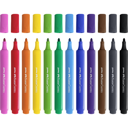 Dark Salmon Faber Castell Jumbo Triangular Markers, Assorted – Pack of 12