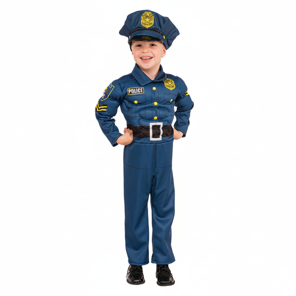 White Smoke Top Cop Deluxe Policeman Costume Costumes