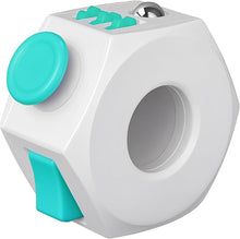 Light Gray Kaiko White Teal Fidget Cube Ring Fidget Toys