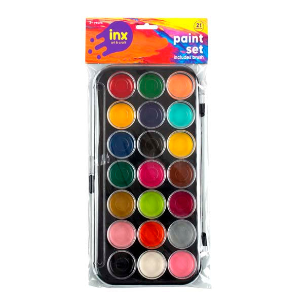 White Smoke Inx Paint Set with Brush, 21 Colours Kids Painting Supplies