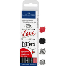 White Smoke Faber-Castell Pitt Artist Pen, Assorted Tips, Red & Black, 4Pk Pens and Markers
