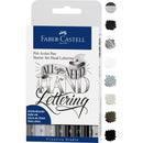 White Smoke Faber-Castell Pitt Artist Pen, Assorted Tips, Black & Grey, 9Pk Pens and Markers
