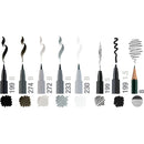 White Smoke Faber-Castell Pitt Artist Pen, Assorted Tips, Black & Grey, 9Pk Pens and Markers