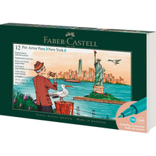 Dark Slate Gray Faber-Castell  India ink Pitt Artist Pen Set, New York, 12pcs Pens and Markers