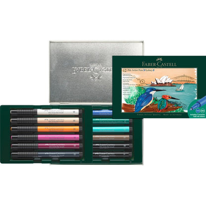 White Smoke Faber-Castell  India ink Pitt Artist Pen Set, Sydney, 12pcs Pens and Markers
