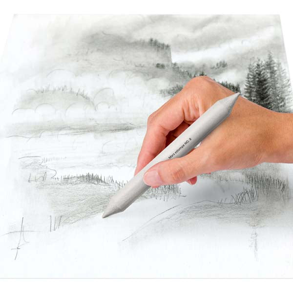 White Smoke Staedtler Design Journey Blending Stumps, Assorted Sizes, 4Pcs Pastel & Charcoal