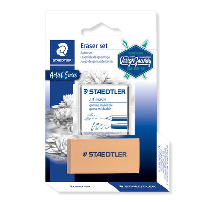 White Smoke Staedtler Artist Erasers Pack (includes Gum and Kneadable Eraser), 2Pcs Drawing Accessories