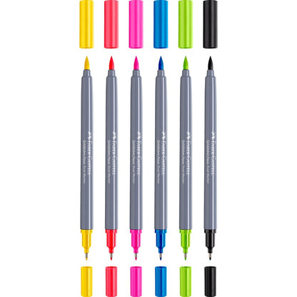 White Smoke Goldfaber Aqua Dual Marker wallet of 6 Pens and Markers