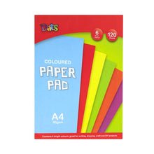 Light Sky Blue Dats Coloured Paper Pad, 6 Bright Colours, A4, 120 sheets, 80gsm 210x297mm Kids Activities