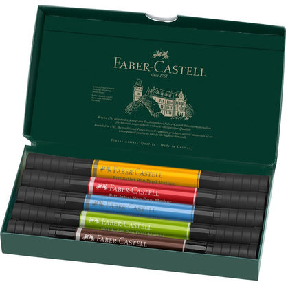 Dark Slate Gray Faber-Castell Pitt Artist Pen, Dual Marker, 5Pcs Pens and Markers
