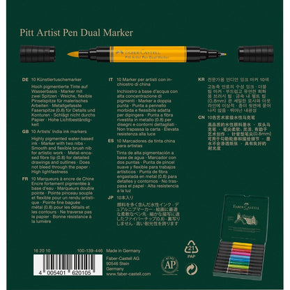 Dark Slate Gray Faber-Castell Pitt Artist Pen, Dual Marker, 10Pcs Pens and Markers