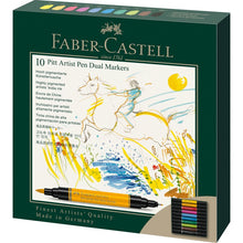 Dark Slate Gray Faber-Castell Pitt Artist Pen, Dual Marker, 10Pcs Pens and Markers