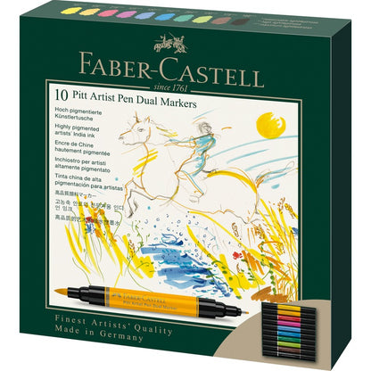 Dark Slate Gray Faber-Castell Pitt Artist Pen, Dual Marker, 10Pcs Pens and Markers