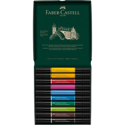 Dark Slate Gray Faber-Castell Pitt Artist Pen, Dual Marker, 10Pcs Pens and Markers