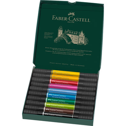 Dark Slate Gray Faber-Castell Pitt Artist Pen, Dual Marker, 10Pcs Pens and Markers