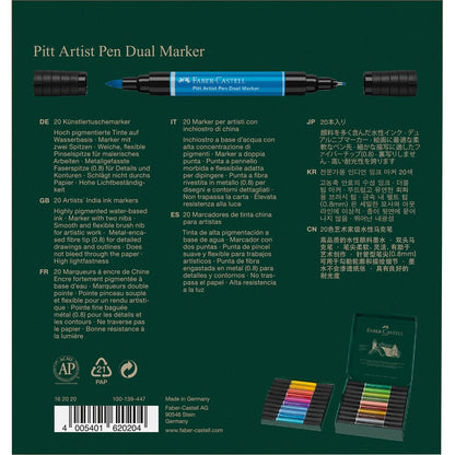Dark Slate Gray Faber-Castell Pitt Artist Pen, Dual Marker, 20Pcs Pens and Markers