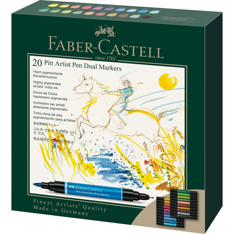Dark Slate Gray Faber-Castell Pitt Artist Pen, Dual Marker, 20Pcs Pens and Markers