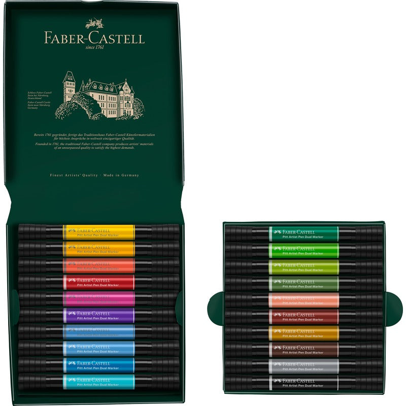 White Smoke Faber-Castell Pitt Artist Pen, Dual Marker, 20Pcs Pens and Markers