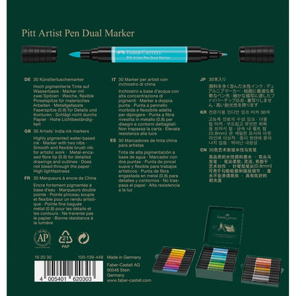 Dark Slate Gray Faber-Castell Pitt Artist Pen, Dual Marker, 30Pcs Pens and Markers