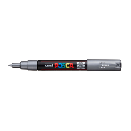 White Smoke Posca PC1M  Extra Fine Bullet Tip Paint Marker, Silver Paint Markers
