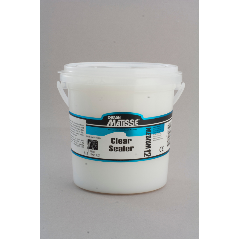 Dark Gray Derivan Matisse Clear Sealer Medium, 1Lt Mediums