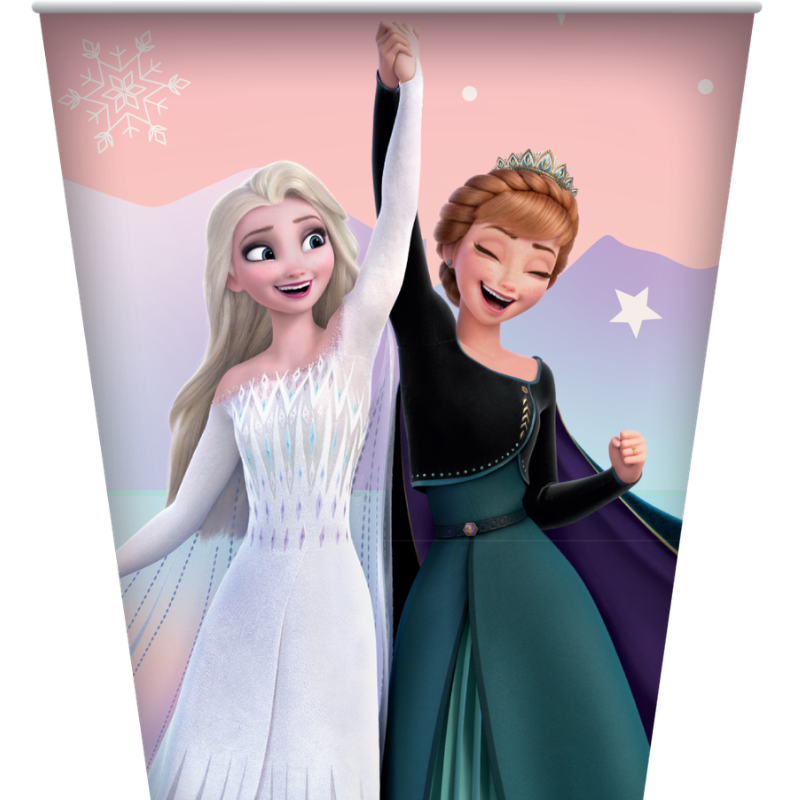 White Smoke Paper Cups 270ml 8 Pack - Frozen Themed Parties