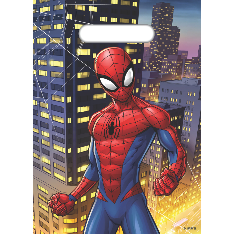White Smoke Party Bag Plastic, 8 Pack - Spider-Man Themed Parties