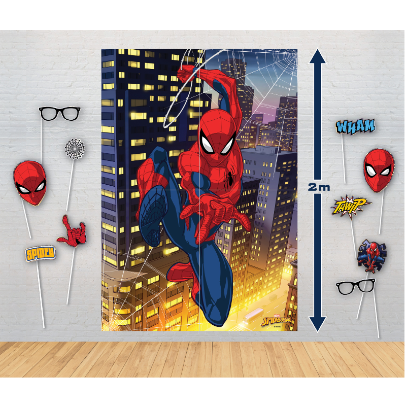 Light Gray Poster Photo Props - Spider-Man Themed Parties