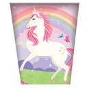 White Smoke Paper Cups 270ml 8 Pack - Unicorn Themed Parties