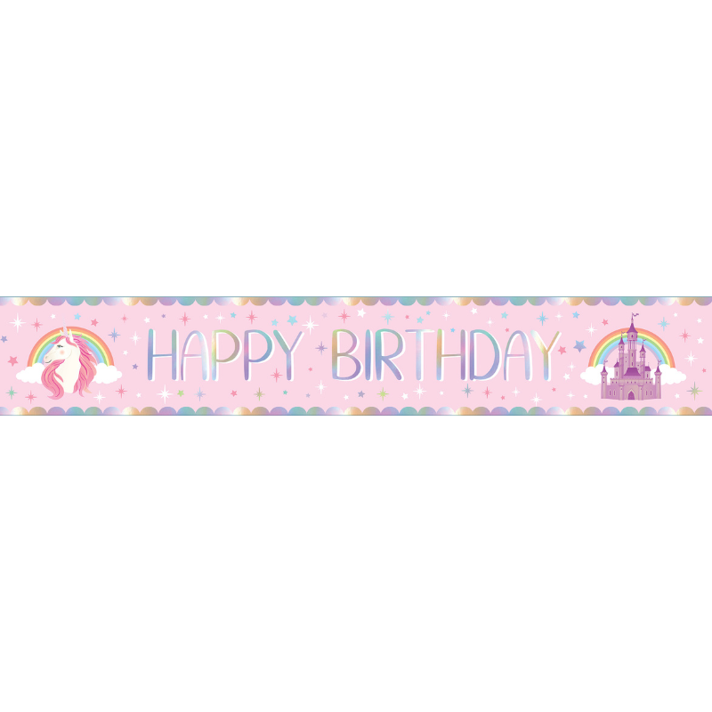 Misty Rose Birthday Banner - Unicorn Themed Parties